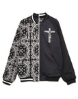 JESUS MAYO Paisley Embroidery Reversible Nylon Track Jacket - GRAY×BLACK