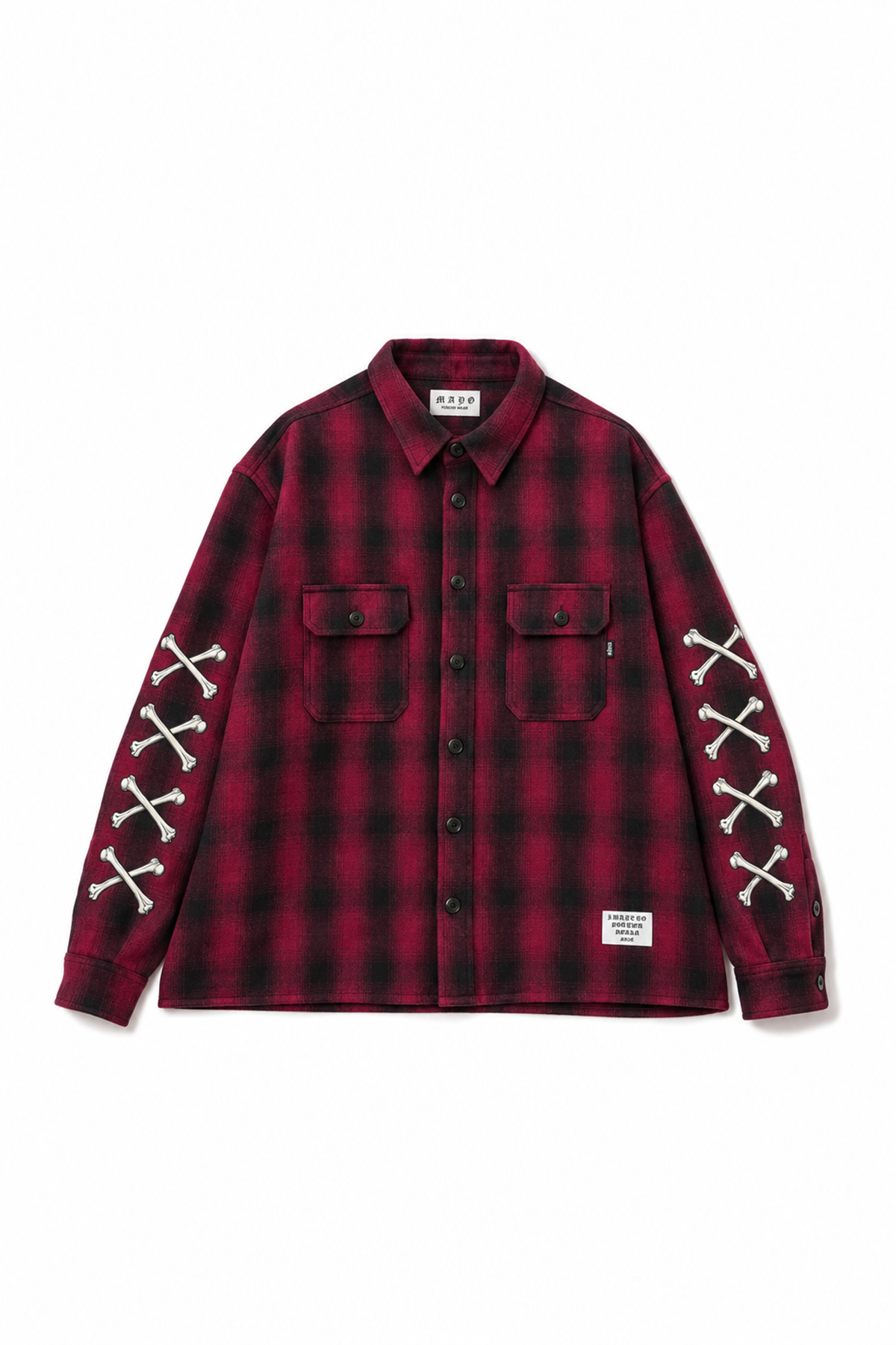 MAYO CROSS BORN EMBROIDERY LONG SLEEVED CHECK SHIRT