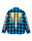 MAYO BONES Embroidery Check Shirt - BLUE