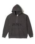 MAYO JESUS Embroidery Half zip Hoodie - GRAY