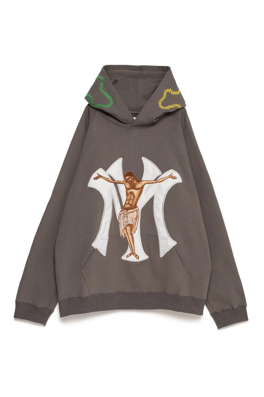 MAYO JESUS ​​Embroidery Hoodie - GRAY