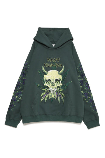 MAYO Devil Skull Embroidery Hoodie - GREEN