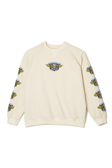 JESUS SKULL Embroidery Crew neck - OFF WHITE