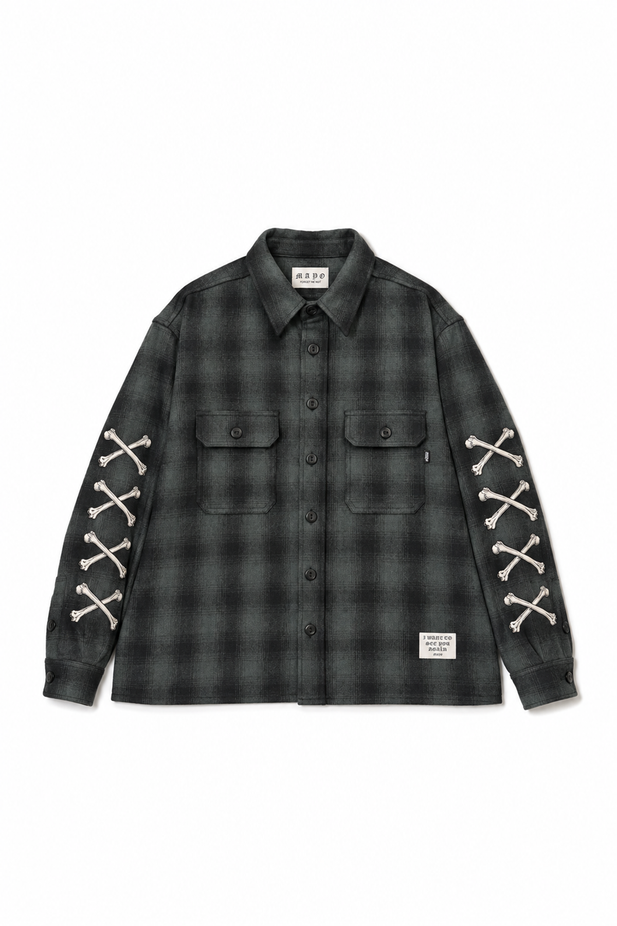 MAYO CROSS BORN EMBROIDERY LONG SLEEVED CHECK SHIRT