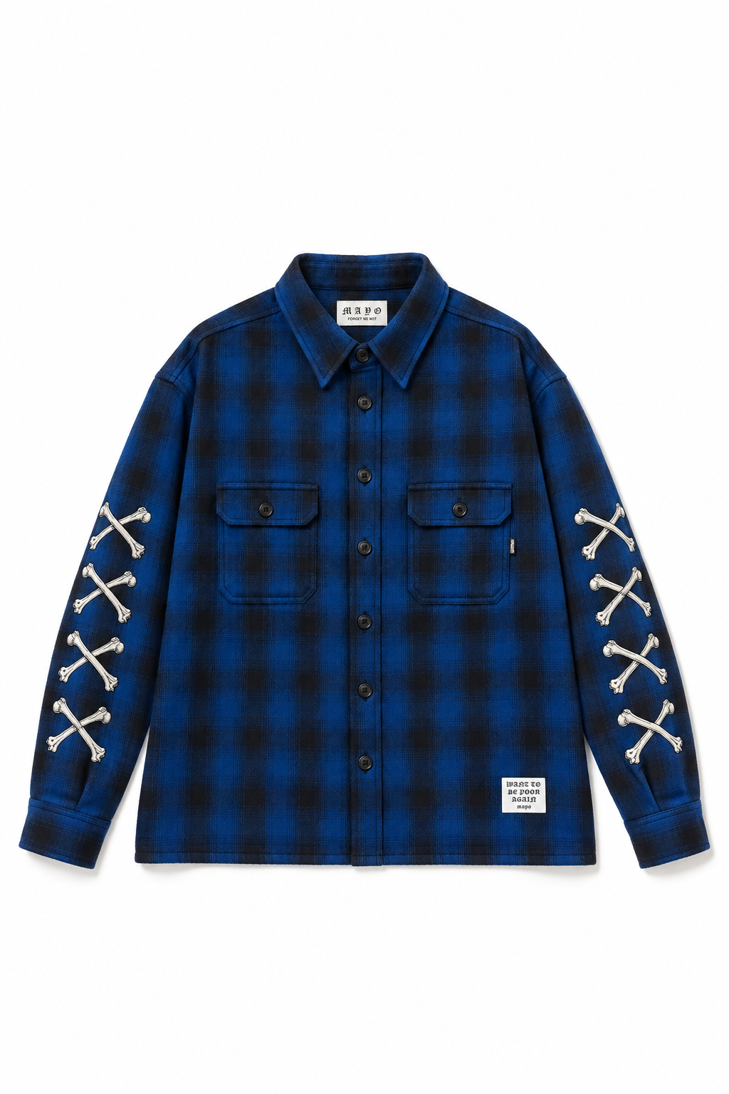 MAYO CROSS BORN EMBROIDERY LONG SLEEVED CHECK SHIRT