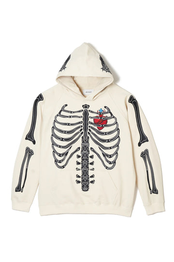 MAYO BONES Embroidery Hoodie - OFF WHITE