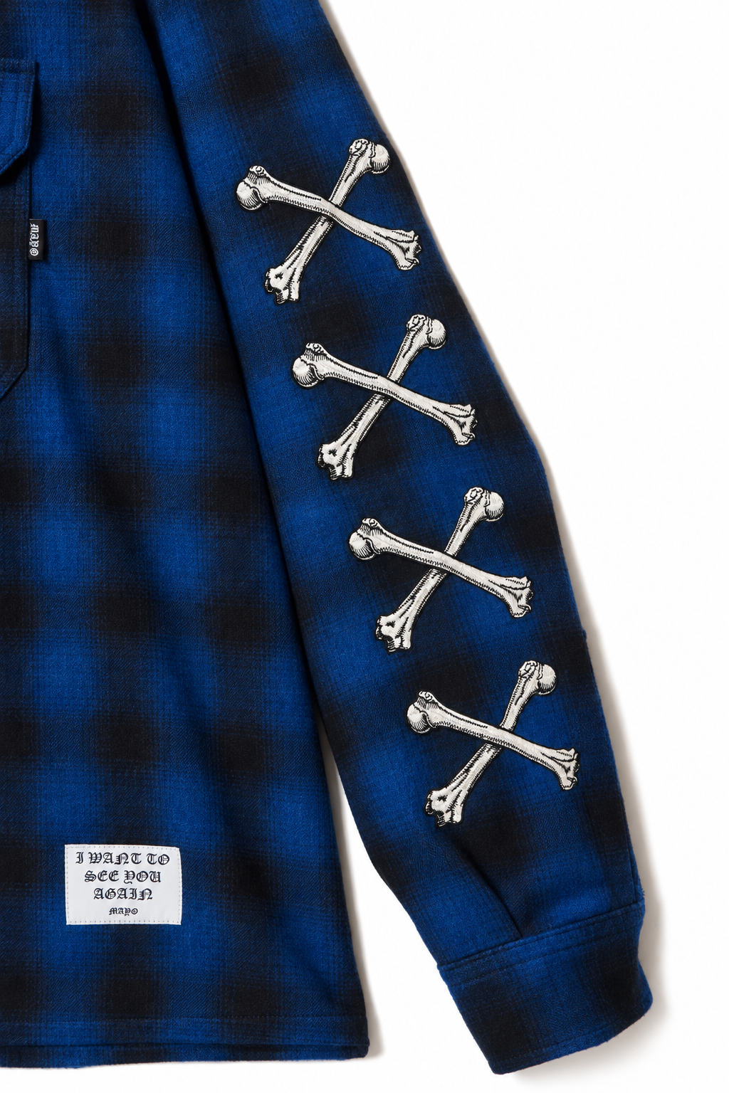 MAYO CROSS BORN EMBROIDERY LONG SLEEVED CHECK SHIRT