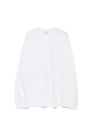 Plain Long Sleeve Tee - WHITE 【HARD WASH】