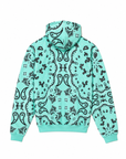 PAISLEY PATTERN PRINT HOODIE
