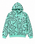 PAISLEY PATTERN PRINT HOODIE