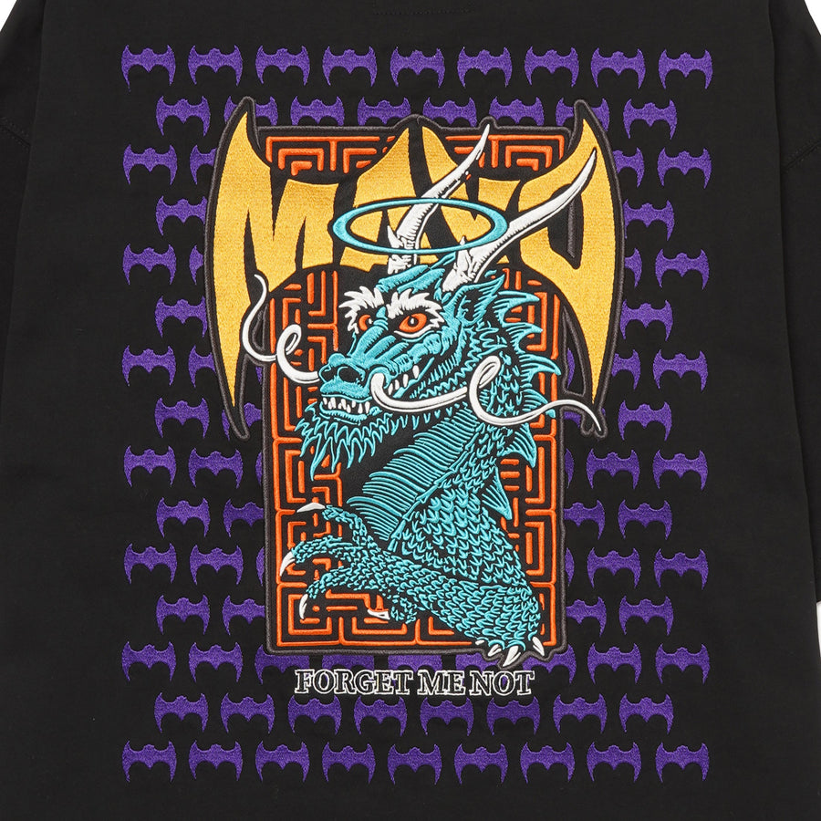 MAYO Dragon Embroidery Short Sleeve Tee - BLACK