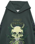 MAYO Devil Skull Embroidery Hoodie - GREEN