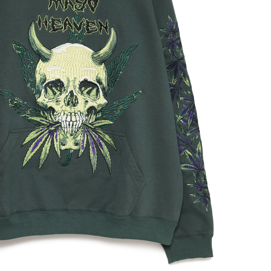 MAYO Devil Skull Embroidery Hoodie - GREEN
