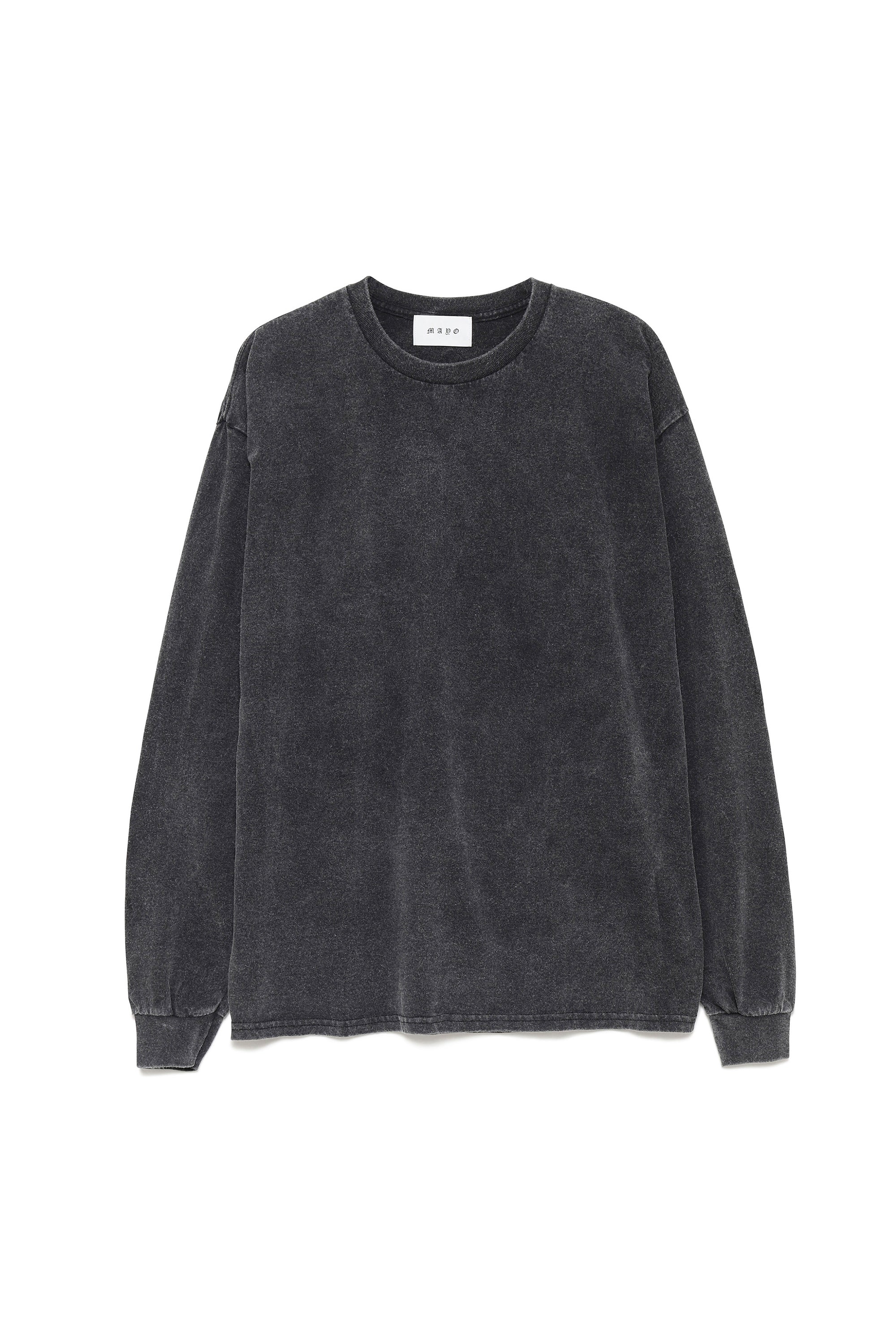 Plain Long Sleeve Tee - FADE BLACK【HARD WASH】