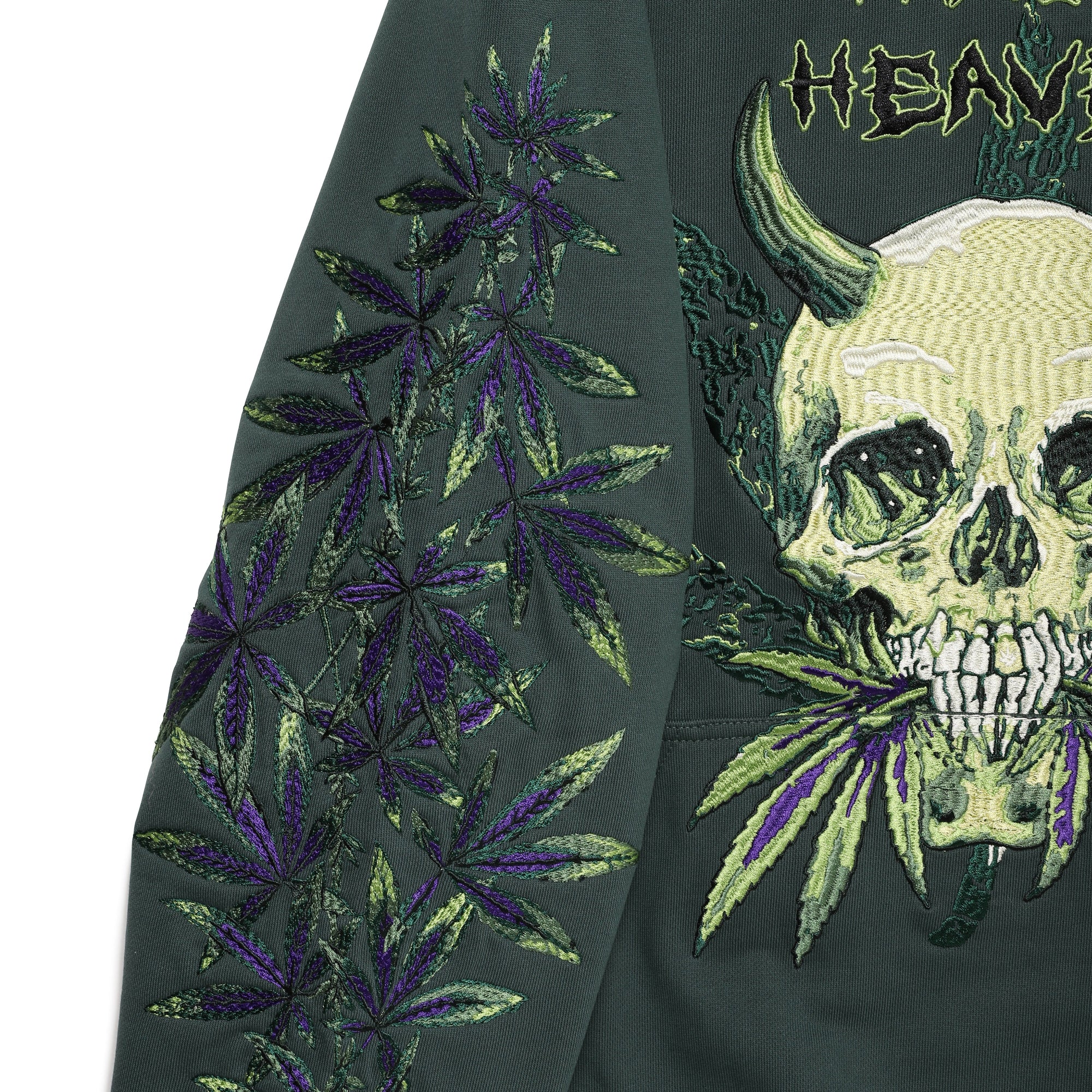 MAYO Devil Skull Embroidery Hoodie - GREEN