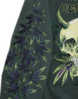 MAYO Devil Skull Embroidery Hoodie - GREEN