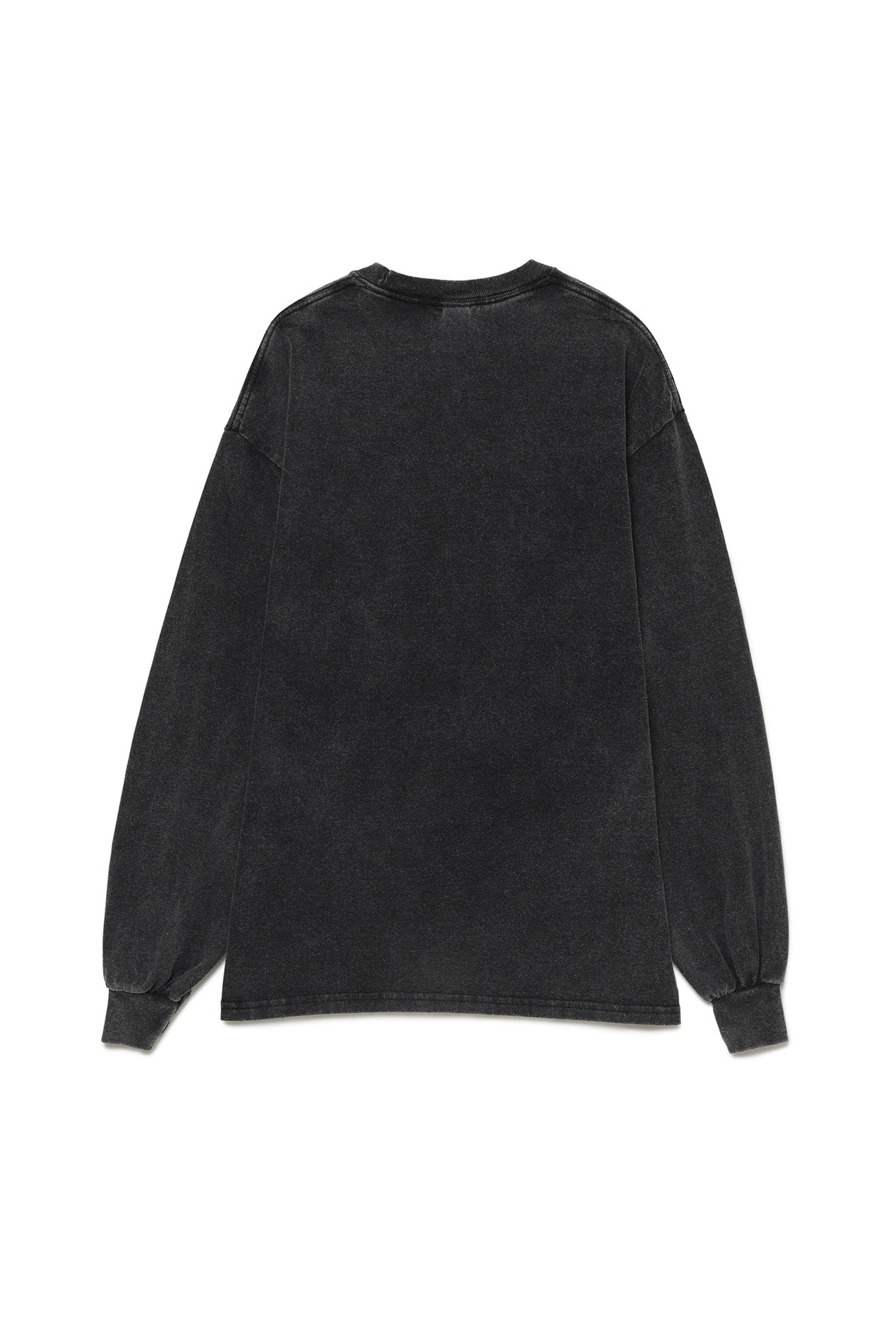 Plain Long Sleeve Tee - FADE BLACK【HARD WASH】