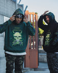 MAYO Devil Skull Embroidery Hoodie - GREEN