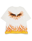 MAYO Fire Eagle Embroidery Short Sleeve Tee - WHITE