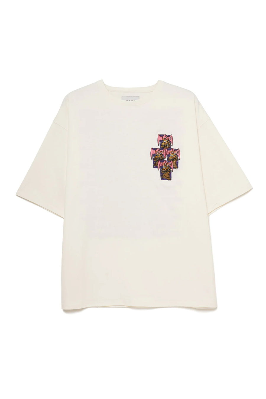 MAYO Dragon Embroidery Short Sleeve Tee - WHITE