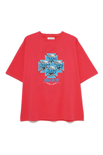 MAYO Hawk Embroidery Short Sleeve Tee - PINK