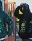 MAYO Devil Skull Embroidery Hoodie - GREEN