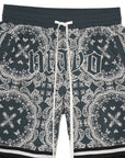 MAYO Paisley Embroidery Shorts - GREEN