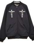 JESUS MAYO Paisley Embroidery Reversible Nylon Track Jacket - GRAY×BLACK