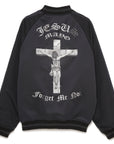 JESUS MAYO Paisley Embroidery Reversible Nylon Track Jacket - GRAY×BLACK