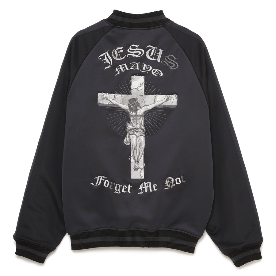 JESUS ​​MAYO Paisley Embroidery Reversible Souvenir Track Jacket - GRAY×BLACK