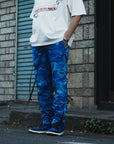 Forget me not Camo embroidery Lounge pants - BLUE