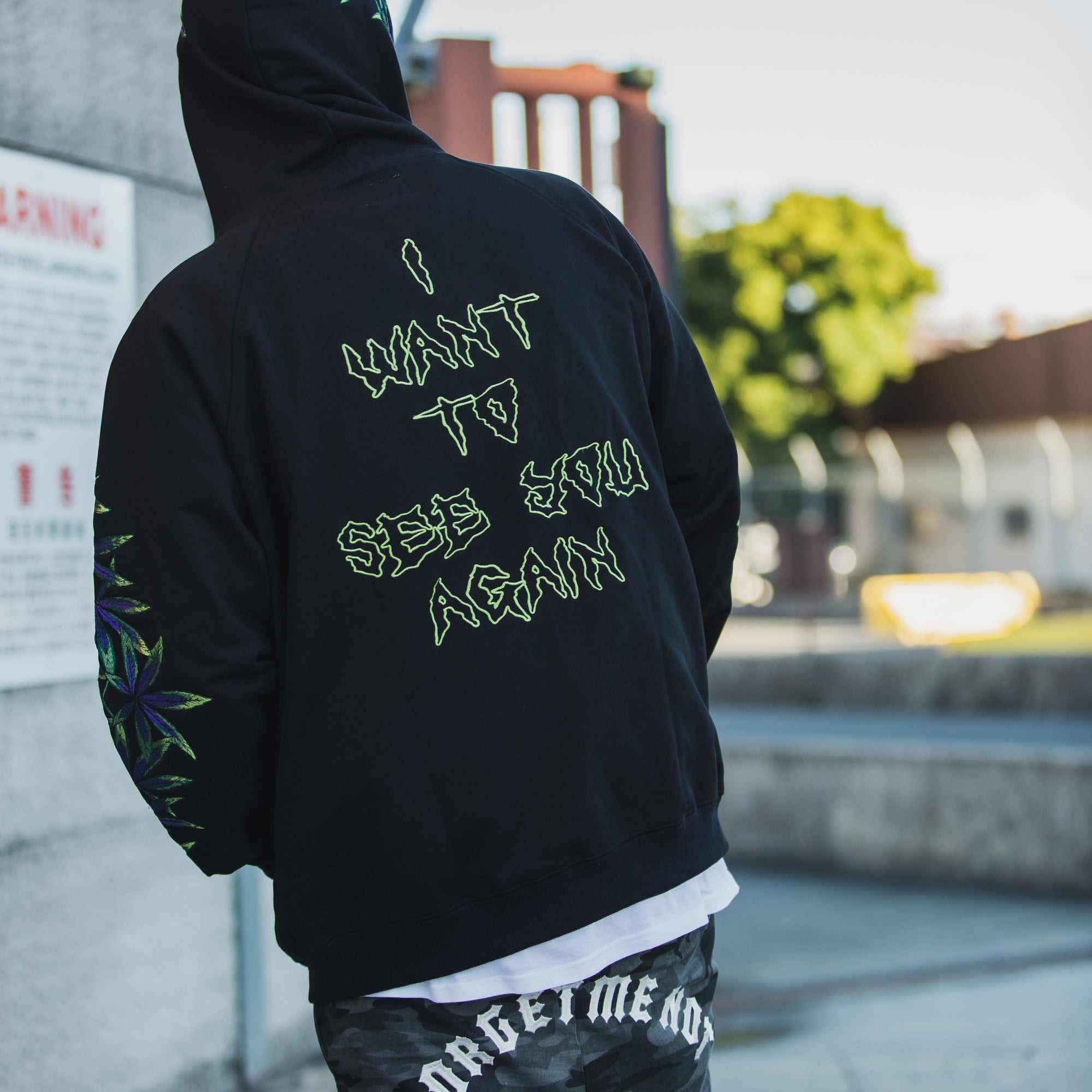 MAYO Devil Skull Embroidery Hoodie - GREEN