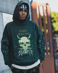 MAYO Devil Skull Embroidery Hoodie - GREEN