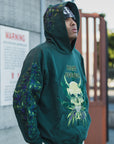 MAYO Devil Skull Embroidery Hoodie - GREEN