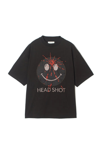 [WEB LIMITED] HEAD SHOT Embroidery short Sleeve Tee - BLACK×BLACK