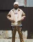 JESUS SKULL Embroidery Nylon Harrington Jacket - BEIGE