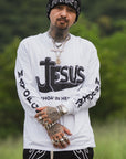 MAYO JESUS PRINT Long Sleeve Tee - WHITE