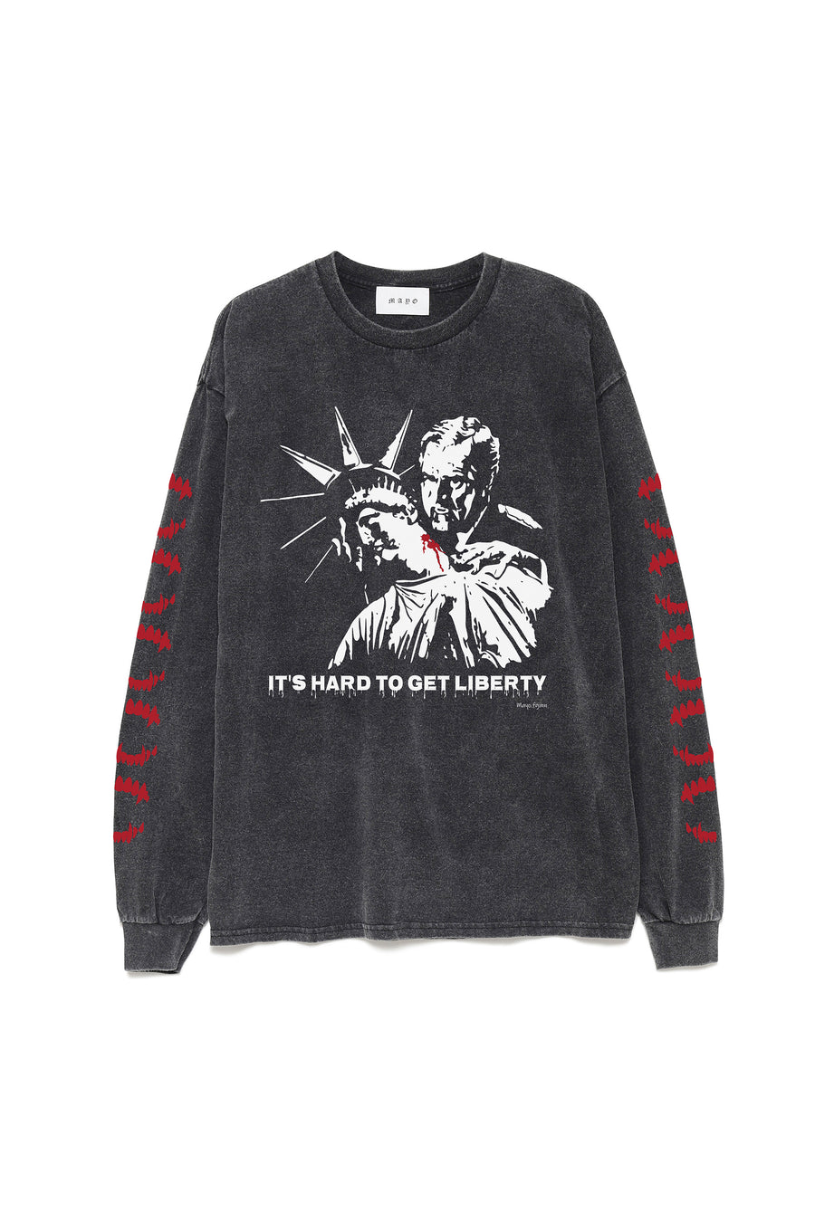 【HALLOWEEN LIMITED】IT'S HARD TO GET LIBERTY PRINT LONG SLEEVE TEE - FADE BLACK