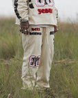 MAYO HEAVEN&HELL Embroidery Sweat Pants - OFF WHITE