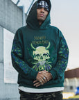 MAYO Devil Skull Embroidery Hoodie - GREEN