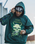 MAYO Devil Skull Embroidery Hoodie - GREEN