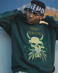 MAYO Devil Skull Embroidery Hoodie - GREEN