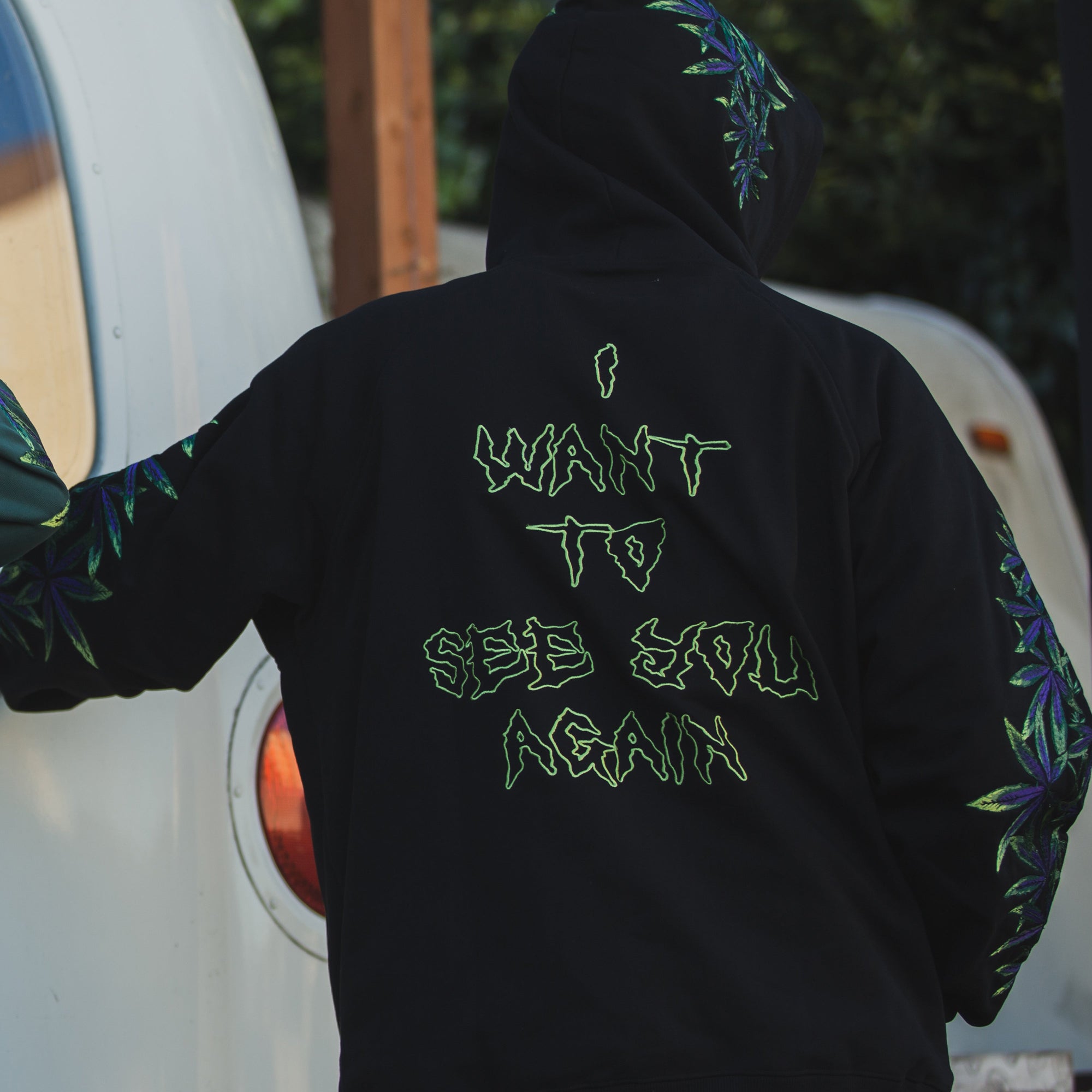 MAYO Devil Skull Embroidery Hoodie - GREEN