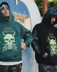 MAYO Devil Skull Embroidery Hoodie - GREEN