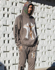 MAYO JESUS Embroidery Hoodie - GRAY