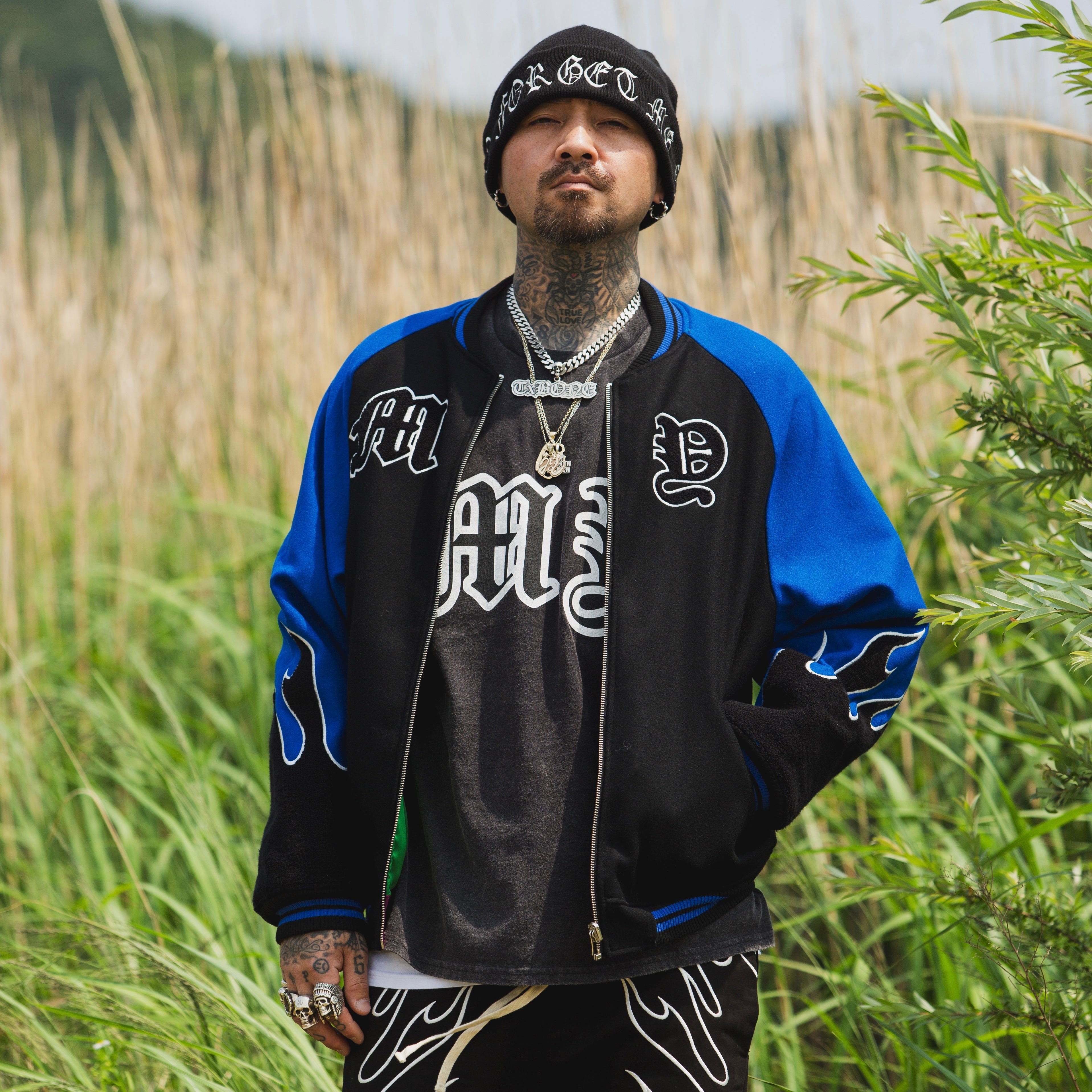 MAYO FIRE Embroidery Reversible Souvenir Jacket