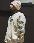 JESUS SKULL Embroidery Crew neck - OFF WHITE