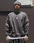 JESUS SKULL Embroidery Crew neck - GRAY