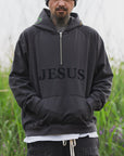 MAYO JESUS Embroidery Half zip Hoodie - GRAY