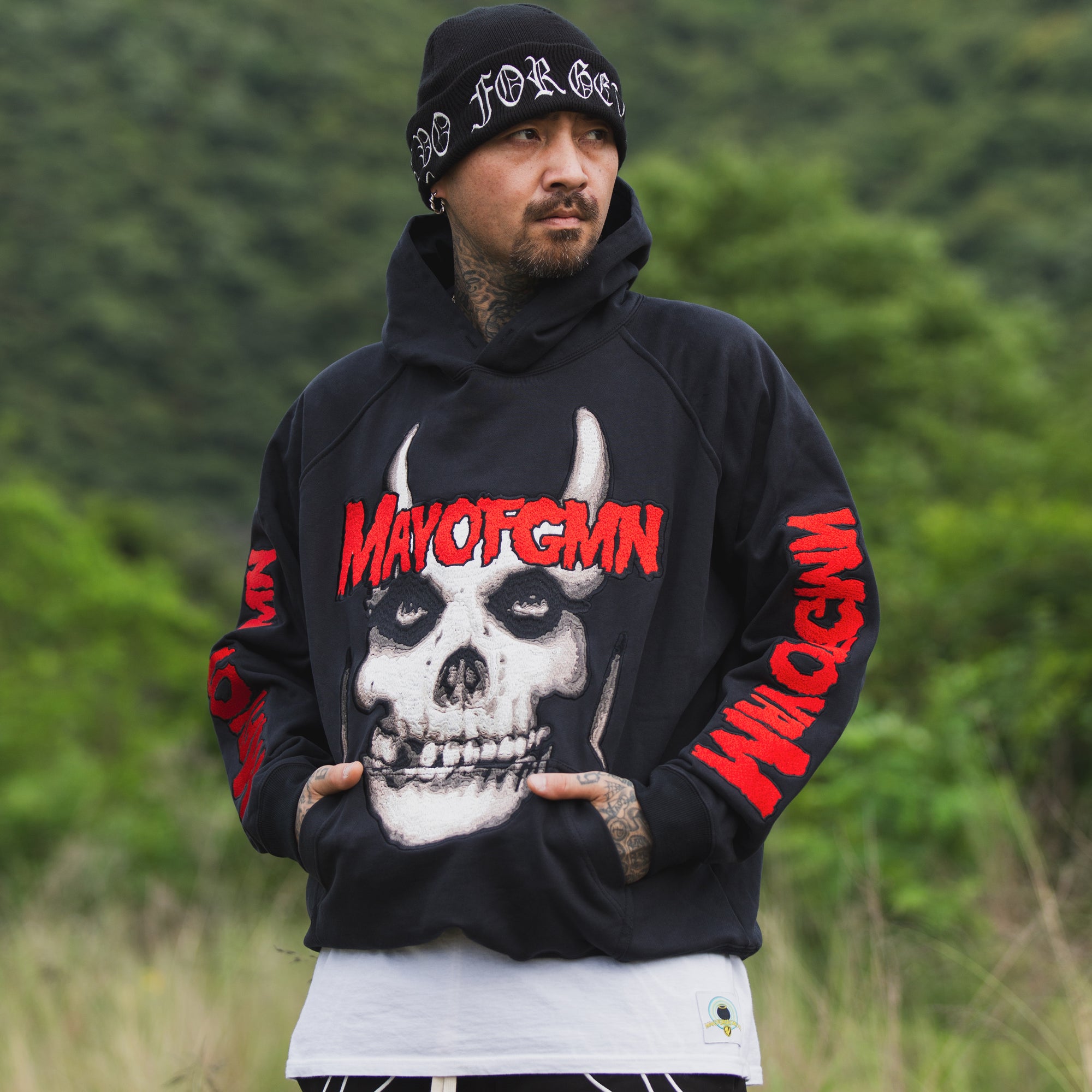 MAYO FGMN Embroidery Hoodie - BLACK